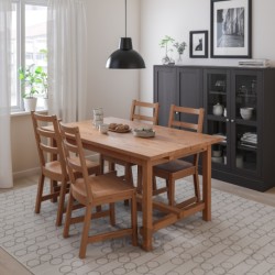 میز و 4 عدد صندلی ایکیا مدل IKEA NORDVIKEN / NORDVIKEN رنگ لکه عتیقه