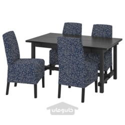 میز و 4 عدد صندلی ایکیا مدل IKEA NORDVIKEN / BERGMUND رنگ مشکی