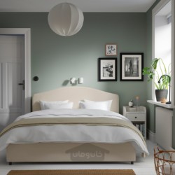 مبلمان اتاق خواب، مجموعه 2 عددی ایکیا مدل IKEA HAUGA رنگ لوفالت بژ/سفید