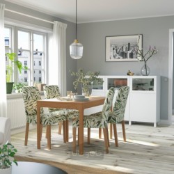 میز و 4 عدد صندلی ایکیا مدل IKEA EKEDALEN / BERGMUND رنگ بلوط