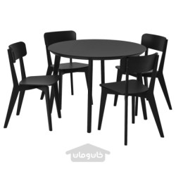 میز و 4 عدد صندلی ایکیا مدل IKEA LISABO / LISABO رنگ مشکی