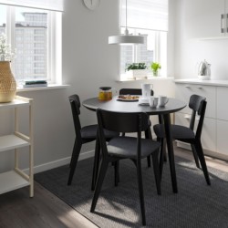 میز و 4 عدد صندلی ایکیا مدل IKEA LISABO / LISABO رنگ مشکی