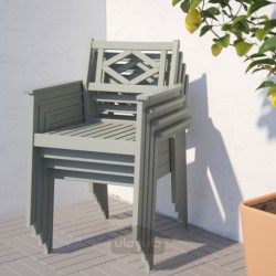 میز + 4 صندلی راحتی، فضای باز ایکیا مدل IKEA BONDHOLMEN رنگ باندهولمن خاکستری رنگ شده/بژ کودارنا