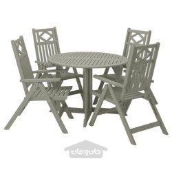میز + 4 صندلی تکیه دار، فضای باز ایکیا مدل IKEA BONDHOLMEN رنگ باندهولمن خاکستری رنگ شده