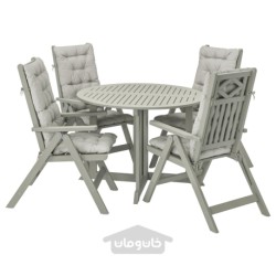 میز + 4 صندلی تکیه دار، فضای باز ایکیا مدل IKEA BONDHOLMEN رنگ باندهولمن خاکستری رنگ شده/خاکستری کودارنا