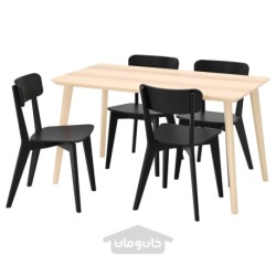 میز و 4 عدد صندلی ایکیا مدل IKEA LISABO / LISABO رنگ روکش خاکستر