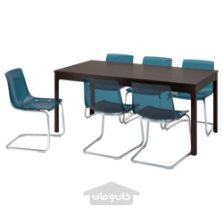 میز و 6 عدد صندلی ایکیا مدل IKEA EKEDALEN / TOBIAS رنگ قهوه ای تیره