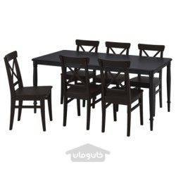 میز و 6 عدد صندلی ایکیا مدل IKEA DANDERYD / INGOLF رنگ مشکی
