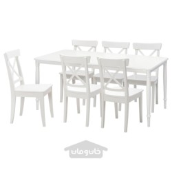میز و 6 عدد صندلی ایکیا مدل IKEA DANDERYD / INGOLF رنگ سفید