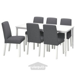 میز و 6 عدد صندلی ایکیا مدل IKEA DANDERYD / BERGMUND رنگ سفید