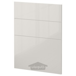 درب کابینت ماشین ظرفشویی 3 وجهی ایکیا مدل IKEA METOD رنگ خاکستری روشن بسیار براق رینگهالت