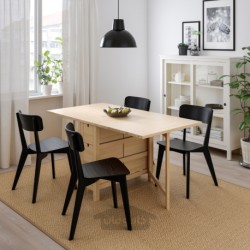 میز و 4 عدد صندلی ایکیا مدل IKEA NORDEN / LISABO رنگ توس