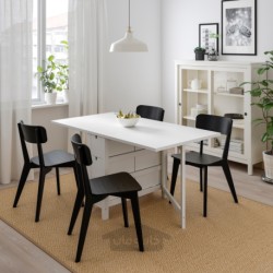 میز و 4 عدد صندلی ایکیا مدل IKEA NORDEN / LISABO رنگ سفید