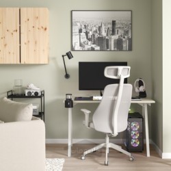 میز تحریر و صندلی ایکیا مدل IKEA TROTTEN / MATCHSPEL رنگ بژ/سفید خاکستری روشن