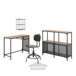 ترکیب میز تحریر و انباری ایکیا مدل IKEA FJÄLLBO/KULLABERG / GULLHULT