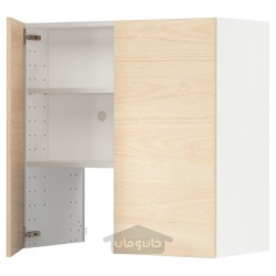 کابینت دیواری برای هود استخراج با قفسه/درب ایکیا مدل IKEA METOD رنگ اثر خاکستر سبک آسکرسوند