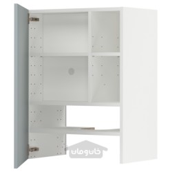 کابینت دیواری برای هود استخراج با قفسه/درب ایکیا مدل IKEA METOD رنگ خاکستری-آبی روشن پر براق کالارپ
