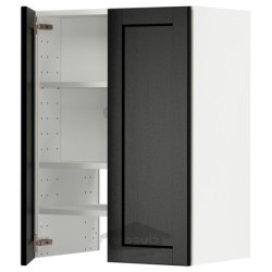 کابینت دیواری برای هود استخراج با قفسه/درب ایکیا مدل IKEA METOD رنگ لره سیاه رنگ شده