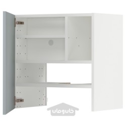 کابینت دیواری برای هود استخراج با قفسه/درب ایکیا مدل IKEA METOD رنگ خاکستری-آبی روشن پر براق کالارپ