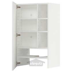کابینت دیواری برای هود استخراج با قفسه/درب ایکیا مدل IKEA METOD رنگ سفید براق رینگهالت