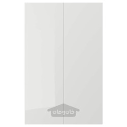 مجموعه درب کابینت کف گوشه ای 2 عددی ایکیا مدل IKEA RINGHULT رنگ خاکستری روشن براق