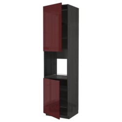 کابینت بلند برای فر با 2 درب/قفسه ایکیا مدل IKEA METOD رنگ جلوه چوب مشکی