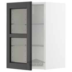 کابینت دیواری با قفسه / درب شیشه ای ایکیا مدل IKEA METOD رنگ سفید