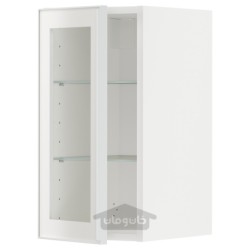کابینت دیواری با قفسه / درب شیشه ای ایکیا مدل IKEA METOD رنگ سفید