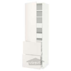 کابینت بلند با قفسه/4 کشو/درب/2 جلو ایکیا مدل IKEA METOD / MAXIMERA رنگ سفید