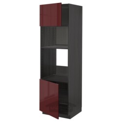 کابینت بلند برای فر/مایکروویو با 2 درب/قفسه ایکیا مدل IKEA METOD رنگ جلوه چوب مشکی