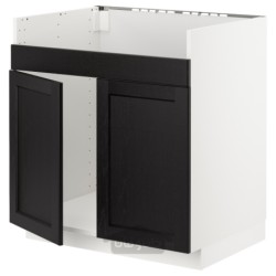 کابینت کف برای سینک دو کاسه ای HAVSEN ایکیا مدل IKEA METOD رنگ سفید