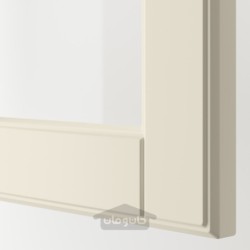 کابینت دیواری با قفسه/4 در شیشه ای ایکیا مدل IKEA METOD رنگ سفید