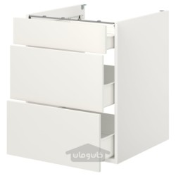 کابینت کف با 3 کشو ایکیا مدل IKEA ENHET رنگ جلو کشو سفید