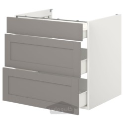 کابینت کف با 3 کشو ایکیا مدل IKEA ENHET رنگ قاب جلوی کشو خاکستری