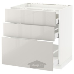 کابینت کف برای اجاق گاز / 3 جلو / 3 کشو ایکیا مدل IKEA METOD / MAXIMERA رنگ سفید