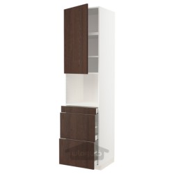 کابینت بلند برای ترکیب مایکروویو با درب/3 کشو ایکیا مدل IKEA METOD / MAXIMERA رنگ سفید