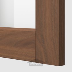 کابینت دیواری گوشه ای با قفسه/درب شیشه ای ایکیا مدل IKEA METOD رنگ جلوه چوب مشکی