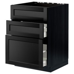 کابینت داخلی برای اجاق/هود استخراج داخلی با کشو ایکیا مدل IKEA METOD / MAXIMERA رنگ جلوه چوب مشکی