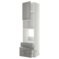 کابینت بلند برای فر/مایکروویو با درب/2 کشو ایکیا مدل IKEA METOD / MAXIMERA رنگ سفید