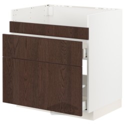 کابینت پایه برای سینک HAVSEN /3 جلو/2 کشو ایکیا مدل IKEA METOD / MAXIMERA رنگ سفید