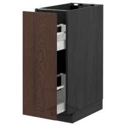 کابینت کف / اتصالات داخلی بیرون کش ایکیا مدل IKEA METOD / MAXIMERA رنگ جلوه چوب مشکی