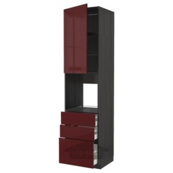 کابینت بلند برای اجاق با 3 درب/کشو ایکیا مدل IKEA METOD / MAXIMERA رنگ جلوه چوب مشکی