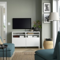 میز تلویزیون با درب ایکیا مدل IKEA BESTÅ رنگ سفید/ساترویکن/سفید کبارپ