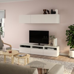 میز تلویزیون ایکیا مدل IKEA BESTÅ رنگ سفید سلسویکن/براق/سفید