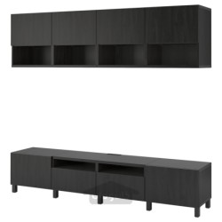 ترکیب ذخیره سازی تلویزیون ایکیا مدل IKEA BESTÅ رنگ مشکی-قهوه ای/لاپویکن/مشکی-قهوه ای استابارپ
