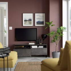 میز تلویزیون با کشو ایکیا مدل IKEA BESTÅ رنگ مشکی-قهوه ای/کالویکن/خاکستری تیره استابارپ