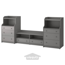ترکیب تلویزیون / ذخیره سازی ایکیا مدل IKEA HAUGA رنگ خاکستری