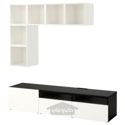 ترکیب کابینت برای تلویزیون ایکیا مدل IKEA BESTÅ / EKET رنگ سفید / مشکی - قهوه ای / براق / سفید