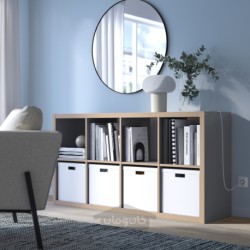 واحد قفسه بندی ایکیا مدل IKEA KALLAX رنگ خاکستری/جلوه چوبی