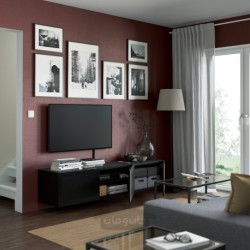 میز تلویزیون با درب ایکیا مدل IKEA BESTÅ رنگ مشکی-قهوه ای/مشکی مورتویکن